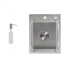 Мойка для кухни интегрированная Lidz Handmade H4050 (LDH4050BRU39258) Brushed Steel 3,0/1,0 мм купить в САНН Одесса