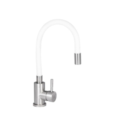 Смеситель для кухни Lidz Aria 015F3 с гибким изливом (k35) LDARI015F3WHI43362 White / Nickel купить в САНН Одесса