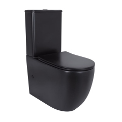 Унитаз напольный Qtap Robin Ultra Quiet безободковый с сиденьем Soft-Close MATT BLACK QT13226083AMB купить в САНН Одесса
