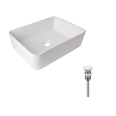 Комплект Qtap Tern: Раковина накладная прямоугольная 480х370х135 мм White + Донный клапан PU02 купить в САНН Одесса