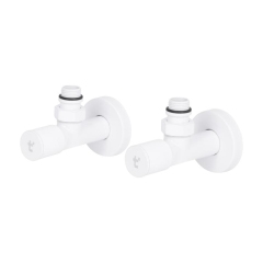 Комплект кранов Thermo Alliance Standart 1/2" Н для полотенцесушителя угловой белый SF395W15W купить в САНН Одесса