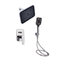 Комплект для душа Qtap Stenava Chrome: Смеситель QTST6245102DC + Лейки (QTRUC125CRM45954,QTHLA107CRM45784) + Шланг QTHADPVC200C + QTCRMBH130 купить в САНН Одесса