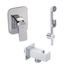 Комплект для душа Qtap Namesti Chrome: Смеситель для душа QTNAM6025102NC + Гигиенический набор QTSETCRMA021 + Подключение QTCRMBH130 купить в САНН Одесса