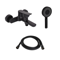 Комплект Qtap Slavonice Black Matt: Смеситель QTSLA259BLM45918 + Шланг QTHADPVCSQ160B + Лейка QTRUC125BLM45951 купить в САНН Одесса