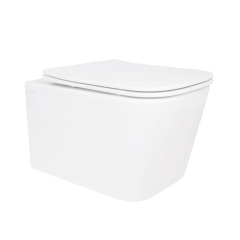 Унитаз подвесной Crow Rimless 485х340х330 мм, White, с сиденьем Slim Duroplast/ Soft-close/ Quick Release QT05335171RW Qtap купить в САНН Одесса