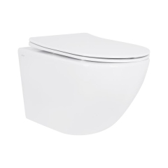 Унитаз подвесной Jay Rimless 485×360×320 мм, White, с сиденьем Slim Duroplast/ Soft-close/ Quick Relase QT07335177RW Qtap купить в САНН Одесса
