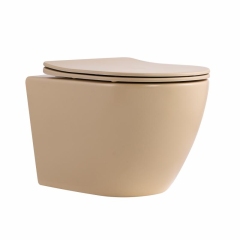 Унитаз подвесной Robin Ultra Quiet 490×365×325 мм, Beige, с сиденьем Slim Duroplast / Soft-close / Quick Release QT13332381АSSB Qtap купить в САНН Одесса