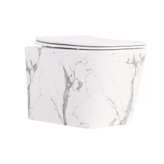 Унитаз подвесной Tern Ultra Quiet 490×365×325 мм, Marble, с сиденьем Slim Duroplast / Soft-close / Quick Release QT17332303ASMR Qtap купить в САНН Одесса