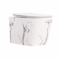 Унитаз подвесной Qtap Tern Ultra Quiet 520×345×325 мм, Marble, с сиденьем Slim Duroplast / Soft-close / Quick Release QTTER26MR49002 купить в САНН Одесса