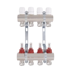 Коллектор латунный с расходомерами и евроконусами Thermo Alliance Standart 1" на 4 выхода TAS235W4E купить в САНН Одесса