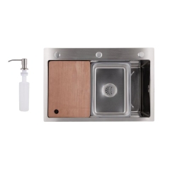 Мийка для кухні інтегрована Lidz Handmade H6845 Brushed Steel 3,0/1,0 мм LDH6845BRU49455 купити в САНН Одеса