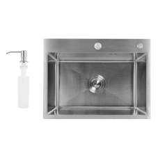 Мийка для кухні інтегрована Lidz Handmade H5843 Brushed Steel 3,0/1,0 мм LDH5843BRU49442 купити в САНН Одеса