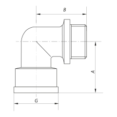 Угол 1/2'' НВ (хром) Koer KF.L06MF.CHR (KF0127) купить в САНН Одесса