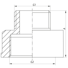 Переходник (коннектор) 1/2"х1" (хром) Koer KF.A0610.CHR (KF0135) купить в САНН Одесса