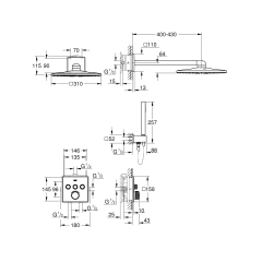 Душевая система скрытого монтажа с термостатом Grohe Grohtherm SmartControl (34804000) купить в САНН Одесса