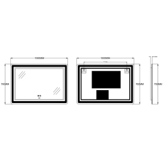 Зеркало ZERIX MIRRA MR05-100x70 с LED Touch, Anti-fog, димером, рег. яркости (ZX6060) купить в САНН Одесса