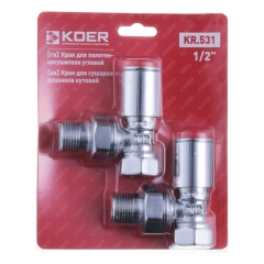 Кран для полотенцесушителя угловой Koer KR.531 - 1/2" (Продается по 1 шт.) (KR3073) купить в САНН Одесса