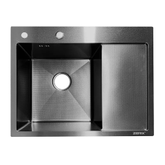 Мойка из нержавеющей стали ZERIX ZH6350L DECOR GRAPHITE (3.0/0.8) (цвет графит) (ZX6191) купить в САНН Одесса
