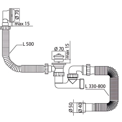 Сифон для ванны MIXXUS SV-02-A 1 1/2" с ревизией, выпуском и переливом (MI8202) купить в САНН Одесса