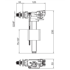 Арматура наполнительная KOER KT-0106-3/8" с боковым подключением и пластиковой резьбой 3/8" (KR5337) купить в САНН Одесса
