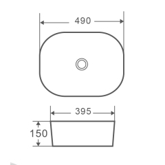 Умивальник накладний керамічний Mixxus Premium Diverse-0101 490x395x150mm (MP6484) купить в САНН Одесса