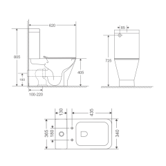Чаша унитаза-компакта без сиденья MIXXUS PREMIUM STYLE-0401-T3 BOWL 405x365x620 система смыва TORNADO 3.0 (MI8355) купить в САНН Одесса