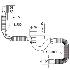 Сифон для ванны MIXXUS SV-01-A 1 1/2" прямоточный с выпуском и переливом (MI8201) купить в САНН Одесса