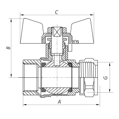 Кран шаровый СК Wing 16x1/2F (WP0002) купить в САНН Одесса