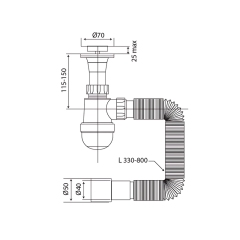 Сифон для умывальника MIXXUS SU-02-A 1 1/2"x40 с литым выпуском (MI8184) купить в САНН Одесса