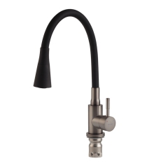 Смеситель для кухни из нерж. стали SUS304 MIXXUS SEO-011-T GRAPHITE REFL.BLACK (Цвет графит+силик. излив черный) (MI8434) купить в САНН Одесса