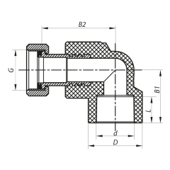 Угол с накидной гайкой 20x1/2F PPR Koer K0144.PRO (KP0182) купить в САНН Одесса