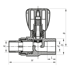 Вентиль радиаторный прямой PPR 20x1/2 (Koer K0165.PRO) (KP0213) купить в САНН Одесса