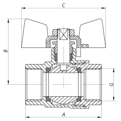 Кран шаровый Waterpro 1/2" ГГБ (стальная бабочка) (WP2909) купить в САНН Одесса