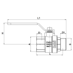 Кран шаровой Roho R201-050B - 1/2" (RO0095) купить в САНН Одесса