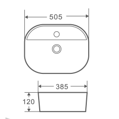 Умивальник накладний керамічний Mixxus Premium Ellipse-0201 505x385x120mm (MP6482) купить в САНН Одесса