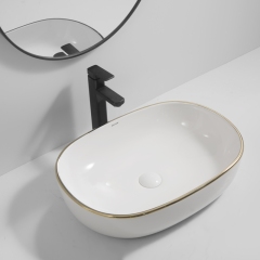 Раковина накладная MIXXUS PREMIUM ELLIPSE-0105 EDGE GOLD 600х400х150mm (MP6564) купить в САНН Одесса