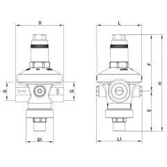 Редуктор давления Roho R1203-075 - 3/4" ВВ, PN16 (1,5-7 бар) мембранный (RO0148) купить в САНН Одесса