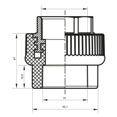 Муфта ВР 32x1F PPR Koer K0090.PRO (KP0108) купить в САНН Одесса