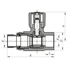 Кран радиаторный 20x1/2 прямой PPR Koer K0159.PRO (KP0204) купить в САНН Одесса