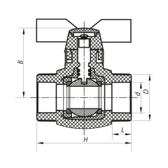 Кран шаровый PPR КШ Koer (бабочка) для горячей воды 25 (Koer K0182.PRO) (KP0235) купить в САНН Одесса