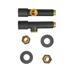 Комплект кранов для полотенцесушителя угловой M1/2''xM1/2'' удлиненный KOER KR.SET.535 BLACK (KR5844) купить в САНН Одесса