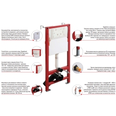 Комплект: MIXXUS PREMIUM ELLIPSE-SET-2101 GRAY Унитаз система смыва TORNADO 3.0+ Инсталляция KOER KT-0404 + панель KT-0604-07 GUN GRAY (MP6668) купить в САНН Одесса