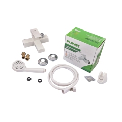 Смеситель для ванны PLAMIX KUBUS-009 EURO SET WHITE (с шлангом, лейкой и кронштейном) (PM0752) купить в САНН Одесса