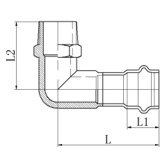 Колено 90° НР KOER KQ.L3510M PRESS-INOX AISI 304 35x1" (KR6420) купить в САНН Одесса