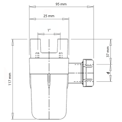 Сифон для группы безопасности Roho R2200-100 - 25x32 (универсальный) (RO0161) купить в САНН Одесса