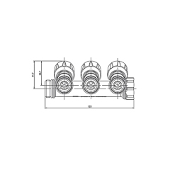Коллектор с регулирующими вентилями на 3 исх. Roho R809-03 - 3/4"x3/4" EK (RO0250) купить в САНН Одесса