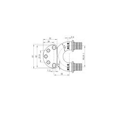 Уголок настен. з сквозным проходом и ВР Koer KA.LW20-06F-20 - 20(2.8mm) x 1/2"F x 20(2.8mm) (KR4883) купить в САНН Одесса