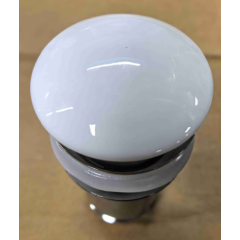 Донный клапан для раковины с переливом KOER PW-07-11 автоматический (Click-Clack) (Белая керамическая накладка) 1 1/4'' (KR5784) купить в САНН Одесса