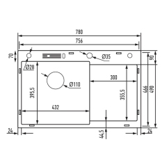 Мойка из нерж. стали MIXXUS MH7849L-HK GRAPHITE(3.0/0.9) "глубокое крыло" с подставкой под ножи (Цвет графит) (MX1936) купить в САНН Одесса