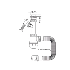 Сифон для кухни MIXXUS SK-01-B 1 1/2"x40 с литым выпуском и отводом для стиральной машины (MI8191) купить в САНН Одесса